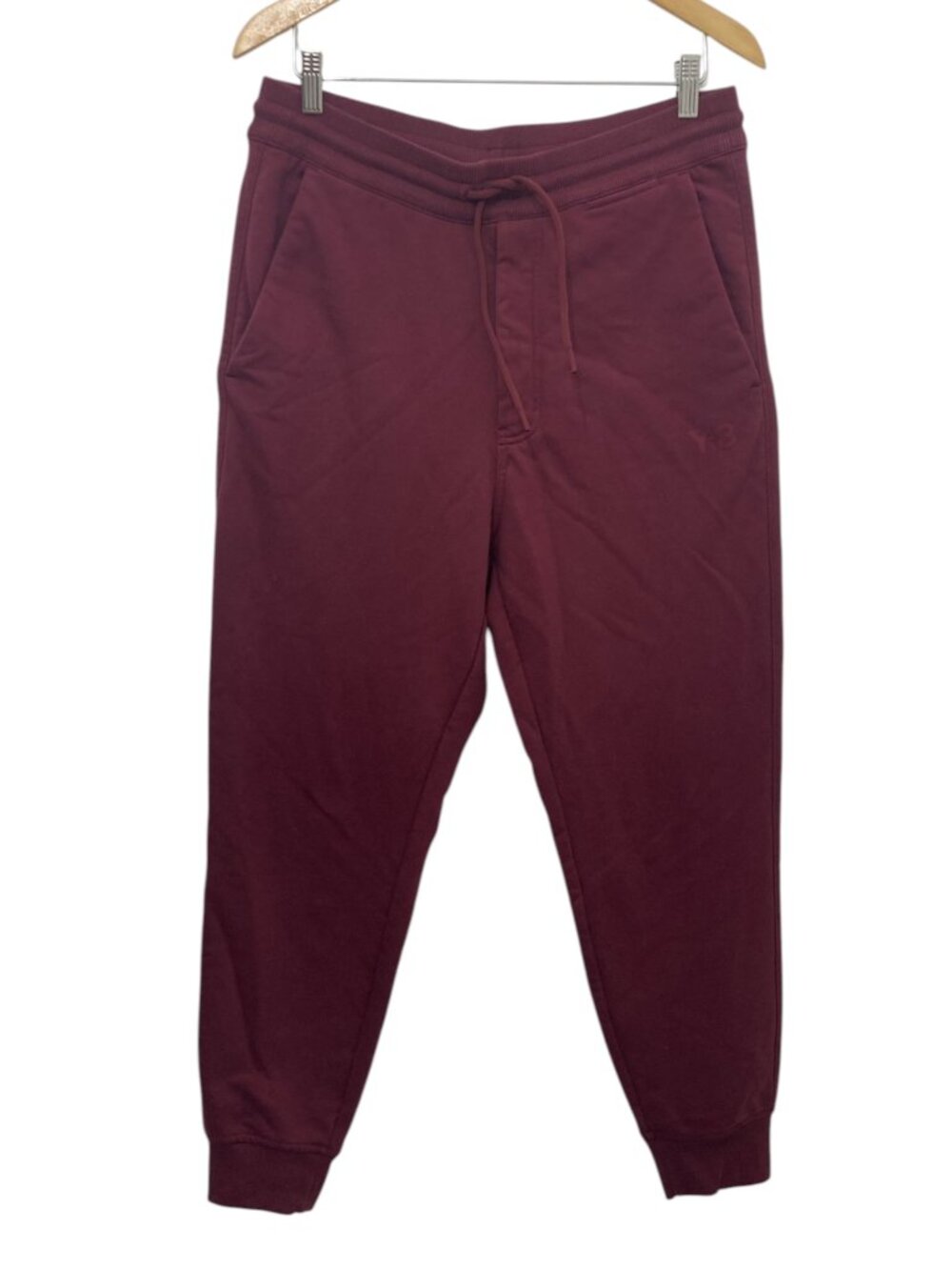 Adidas Y-3 Yohji Yamamoto French Terry Cuffed Jogger Pants Maroon Burgundy M